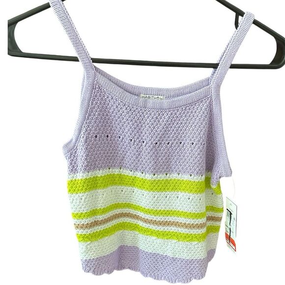 Habitual Girl Crochet Knit Striped Tank Top Size 12 Multicolor - Picture 1 of 5
